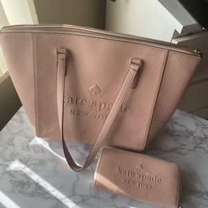 Light pink New York sienna logo purse and wallet